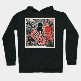 Underwater Lino Cut Hoodie